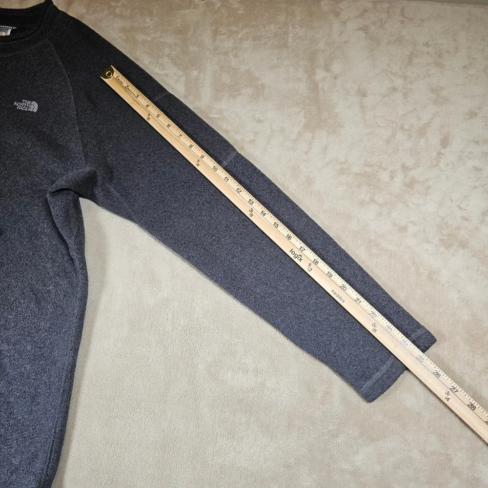 Vtg The North Face Mens Gray Knit Pullover Sweater Lg Pocket Raglan Sleeve Y2K